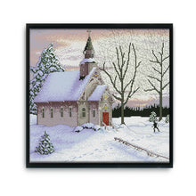 Load image into Gallery viewer, Country Scenery Snowy House 1044 51*49cm(canvas) 11CT 3 Threads Cross Stitch kit
