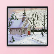 Load image into Gallery viewer, Country Scenery Snowy House 1044 51*49cm(canvas) 11CT 3 Threads Cross Stitch kit
