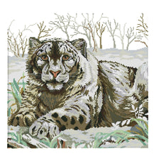 Load image into Gallery viewer, Animal Tiger D553 Snow Tiger 44*42cm(canvas) 14CT 2 Threads Cross Stitch kit
