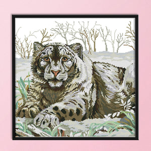 Animal Tiger D553 Snow Tiger 44*42cm(canvas) 14CT 2 Threads Cross Stitch kit