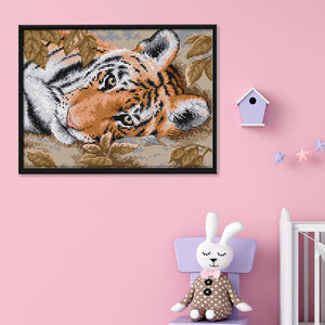 Animal Tiger 14CT Stamped Cross Stitch Kit 29x21cm(canvas)