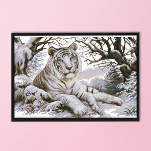 Animal Tiger DA335 Tiger 51*36cm(canvas) 14CT 2 Threads Cross Stitch kit