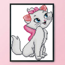 Load image into Gallery viewer, Pink Cat 14CT Stamped Cross Stitch Kit 19x26cm(canvas)
