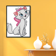 Load image into Gallery viewer, Pink Cat 14CT Stamped Cross Stitch Kit 19x26cm(canvas)
