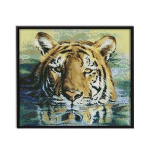 D185 Water Tiger 43*38cm(canvas) 14CT 2 Threads Cross Stitch kit