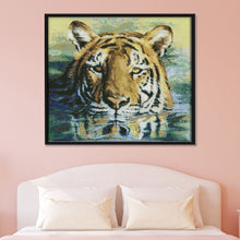 Load image into Gallery viewer, D185 Water Tiger 43*38cm(canvas) 14CT 2 Threads Cross Stitch kit
