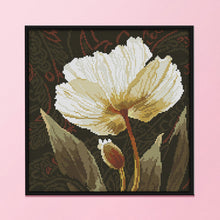 Load image into Gallery viewer, White Flower 14CT Stamped Cross Stitch Kit 33x33cm(canvas)
