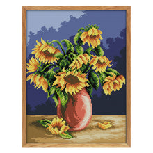 Load image into Gallery viewer, Sunflower Vase 14CT Stamped Cross Stitch Kit 29x36cm(canvas)
