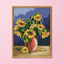 Load image into Gallery viewer, Sunflower Vase 14CT Stamped Cross Stitch Kit 29x36cm(canvas)
