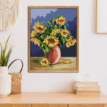 Load image into Gallery viewer, Sunflower Vase 14CT Stamped Cross Stitch Kit 29x36cm(canvas)
