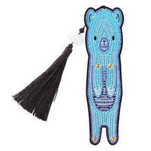 Load image into Gallery viewer, 4PCS Tassel Leather Special Shaped Embroidery DIY Bear Diamond Painting Bookmark
