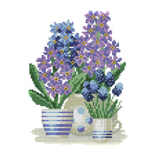 Load image into Gallery viewer, Flowers 14CT Stamped Cross Stitch Kit 25x18cm(canvas)
