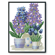 Load image into Gallery viewer, Flowers 14CT Stamped Cross Stitch Kit 25x18cm(canvas)
