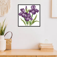 Load image into Gallery viewer, Purple Flower 14CT Stamped Cross Stitch Kit 17x17cm(canvas)
