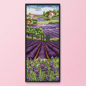 Landscape 14CT Stamped Cross Stitch Kit 21x45cm(canvas)