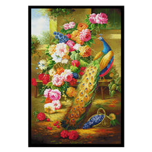 Load image into Gallery viewer, Peacock 14CT Stamped Cross Stitch Kit 66x95cm(canvas)
