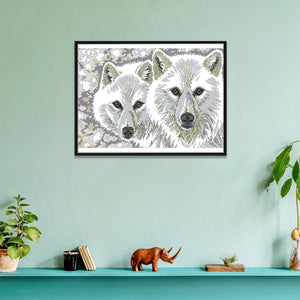 Wolf Brothers 14CT Stamped Cross Stitch Kit 41x30cm(canvas)