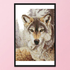 Wolf Spirit 14CT Stamped Cross Stitch Kit 19x27cm(canvas)