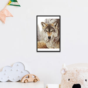 Wolf Spirit 14CT Stamped Cross Stitch Kit 19x27cm(canvas)