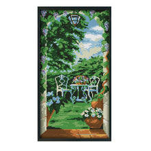 Load image into Gallery viewer, F477 Courtyard View 20*41cm(canvas) 14CT 2 Threads Cross Stitch kit
