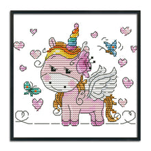 Load image into Gallery viewer, Cartoon Horse 14CT Stamped Cross Stitch Kit 16x14cm(canvas)
