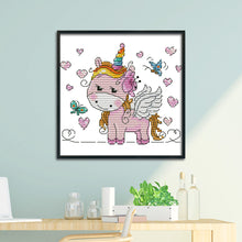 Load image into Gallery viewer, Cartoon Horse 14CT Stamped Cross Stitch Kit 16x14cm(canvas)
