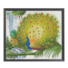 Load image into Gallery viewer, Peacock Animal Full Tail 0262 83*75cm(canvas) 11CT 3 Threads Cross Stitch kit
