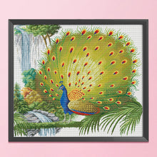 Load image into Gallery viewer, Peacock Animal Full Tail 0262 83*75cm(canvas) 11CT 3 Threads Cross Stitch kit
