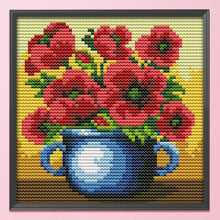 Load image into Gallery viewer, Flowers 14CT Stamped Cross Stitch Kit 16x16cm(canvas)
