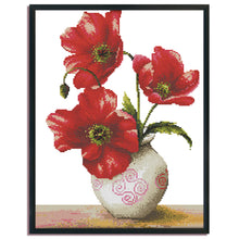 Load image into Gallery viewer, Corn Poppy 14CT Stamped Cross Stitch Kit 42x33cm(canvas)
