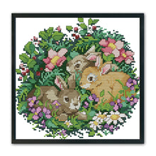 Load image into Gallery viewer, Rabbits 14CT Stamped Cross Stitch Kit 25x22cm(canvas)
