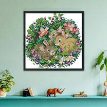 Load image into Gallery viewer, Rabbits 14CT Stamped Cross Stitch Kit 25x22cm(canvas)
