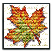 Load image into Gallery viewer, Leaves 14CT Stamped Cross Stitch Kit 16x15cm(canvas)
