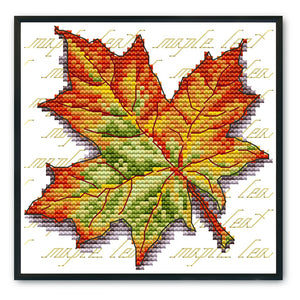 Leaves 14CT Stamped Cross Stitch Kit 16x15cm(canvas)