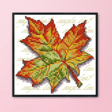 Load image into Gallery viewer, Leaves 14CT Stamped Cross Stitch Kit 16x15cm(canvas)
