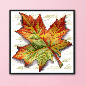 Leaves 14CT Stamped Cross Stitch Kit 16x15cm(canvas)