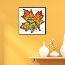 Load image into Gallery viewer, Leaves 14CT Stamped Cross Stitch Kit 16x15cm(canvas)
