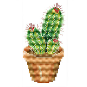 Cactus 14CT Stamped Cross Stitch Kit 10x19cm(canvas)