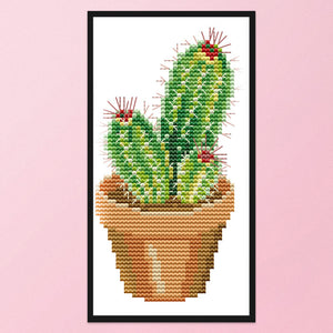 Cactus 14CT Stamped Cross Stitch Kit 10x19cm(canvas)