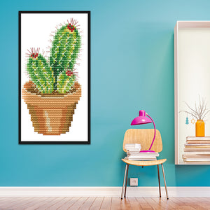 Cactus 14CT Stamped Cross Stitch Kit 10x19cm(canvas)