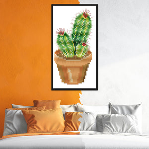 Cactus 14CT Stamped Cross Stitch Kit 10x19cm(canvas)