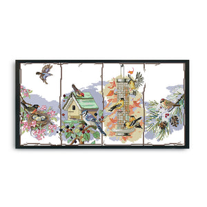 Bird 14CT Stamped Cross Stitch Kit 49x28cm(canvas)