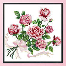 Load image into Gallery viewer, Rose 14CT Stamped Cross Stitch Kit 29x29cm(canvas)
