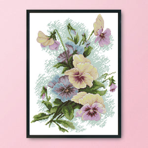 Pansy 14CT Stamped Cross Stitch Kit 41x33cm(canvas)