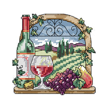 Load image into Gallery viewer, Wine Estate 14CT Stamped Cross Stitch Kit 15x15cm(canvas)
