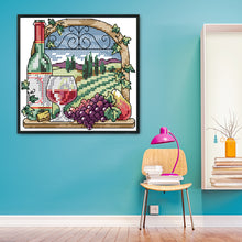 Load image into Gallery viewer, Wine Estate 14CT Stamped Cross Stitch Kit 15x15cm(canvas)
