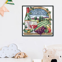 Load image into Gallery viewer, Wine Estate 14CT Stamped Cross Stitch Kit 15x15cm(canvas)
