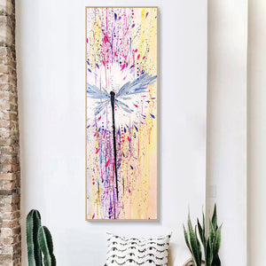 Dragonfly Oil 30x80cm(Canvas) full round drill diamond painting