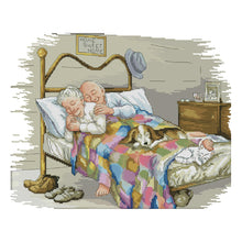 Load image into Gallery viewer, Old Couple 14CT Stamped Cross Stitch Kit 44x36cm(canvas)
