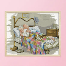 Load image into Gallery viewer, Old Couple 14CT Stamped Cross Stitch Kit 44x36cm(canvas)
